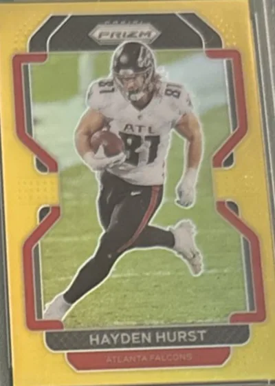 2021 Prizm NFL Hayden Hurst Base #323 True Gold