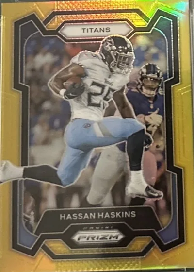 2023 Prizm NFL Hassan Haskins Base #285 True Gold